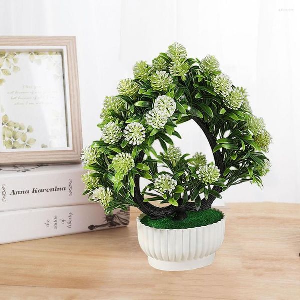 Flores decorativas Artificial Bonsai Moda Sem rega Textura clara Simulação de festa de casamento Vaso de plantas Decoração de casa
