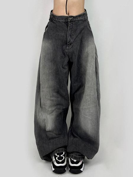 Jeans feminino folgado vintage fino casual cintura baixa coreano Y2k namorado para mulheres 2023 verão moda streetwear calças