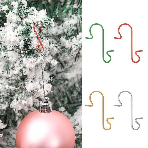 Nuovi 50 pezzi Ciondolo a sfera per albero di Natale Titolari appesi Ornamento di Natale Ganci a forma di S in metallo Decorazione per la casa Ornamento di Capodanno