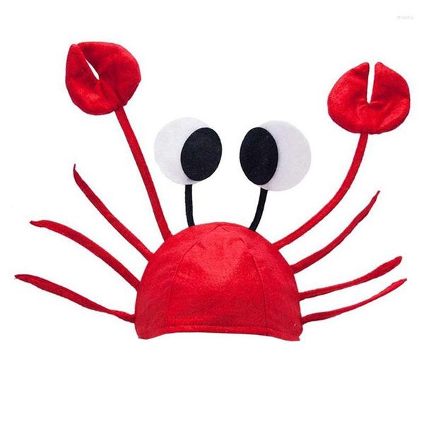 Decorazioni natalizie Red Lobster Crab Sea Animal Hat Costume di Halloween Fancy Party Cap per bambini adulti