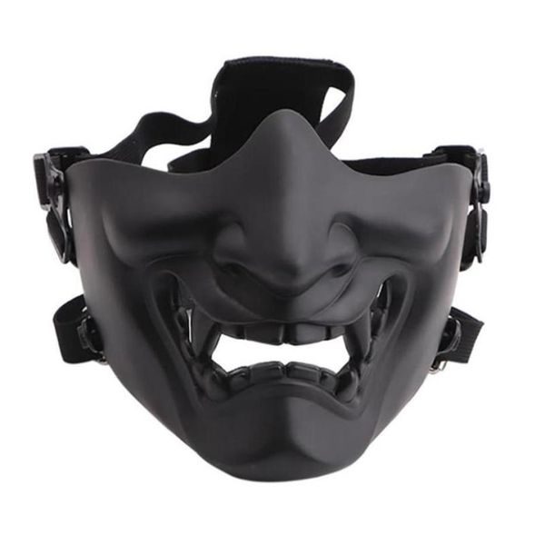 Assustador Sorrindo Fantasma Meia Máscara Facial Forma Ajustável Chapéu Tático Proteção Trajes De Halloween Acessórios26934164779323317p