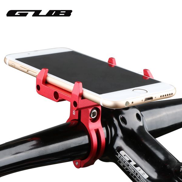 Componentes de guidão de bicicleta GUB G85 G-85 Suporte de telefone de bicicleta de alumínio para smartphone de 3,5 a 6,2 polegadas Alça ajustável suporte de fita GPS Suporte para telefone de bicicleta 230614