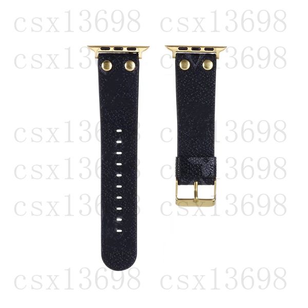 Pulseiras de relógio de presente de designer superior para Apple Watch Band 45mm 42 38mm 40mm 44 49mm pulseiras pulseira de couro moda L flor rebite pulseira iwatch 8 7 6 5 4 SE 3 2