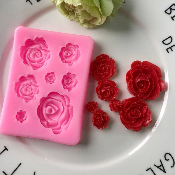 Новая розовая цветочная пиони силиконовая плесень свадебное торт Инструменты для украшения шоколадные плесени листовые конфеты