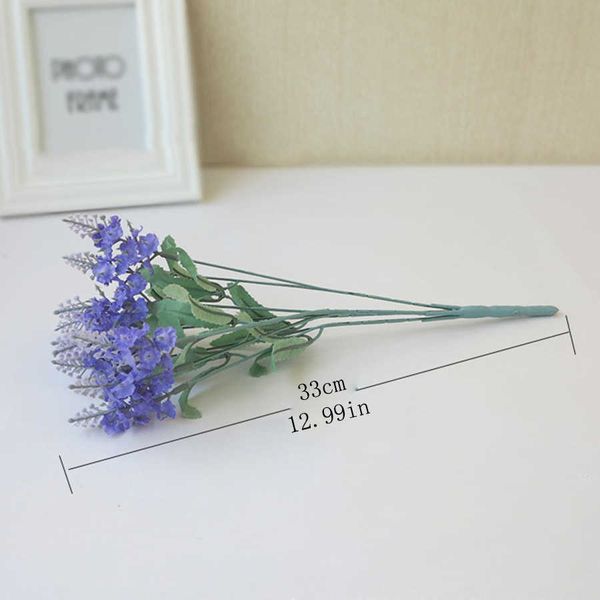 Cabeças de flores secas romântico provence lavanda seda artificial roxo buquê plástico falso flor branca para decoração de casamento em casa