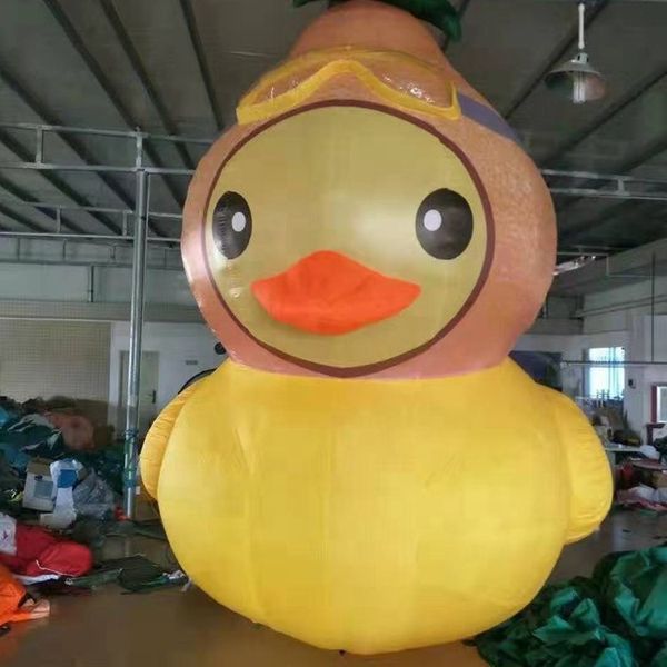 8mh (26,4 piedi) Enorme grazioso cartone animato personalizzato Duck gonfiabile gigante in vendita Decorazione di palloncini animali