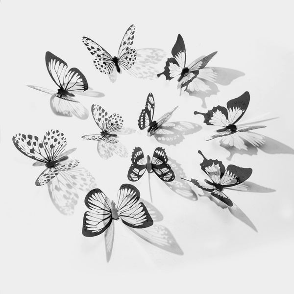 18 Stück 3D-Kristall-Schmetterlings-Aufkleber für Zuhause, dekorative Schmetterlinge mit Diamanten, Kinderzimmer, Wohnzimmer, Schlafzimmer, Kunst, DIY-Wandaufkleber