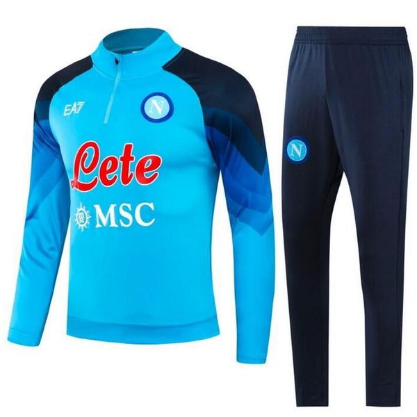 22 23 Napoli TrackSuit camisa de futebol kit de futebol 22 23 SSC Naples AE7 D10S Hommes roupa de treino Formation tuta Chandal Squitude Jogging