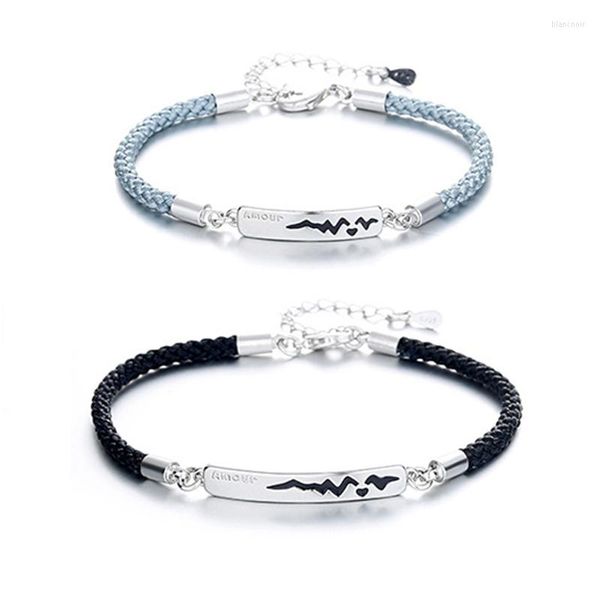 Pulseiras de ligação 2 Pçs Alloy Casal Bangles Corrente Ajustável Pulseira de Mudança de Temperatura Pulseira de Combinação de Cor