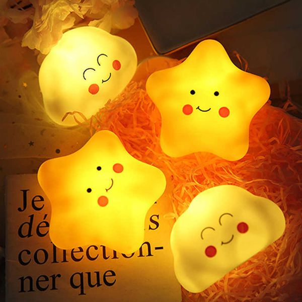 Nuova lampada per la decorazione della camera da letto dei bambini Lampada da notte a forma di nuvola a stella carina Lampada da notte creativa a LED di alta qualità per il regalo di Capodanno di Natale