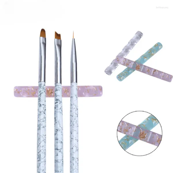 Pincéis de unhas 5 grades de acrílico transparente cremalheira prateleira de pintura suporte de descanso de caneta suporte display de gel UV colorido