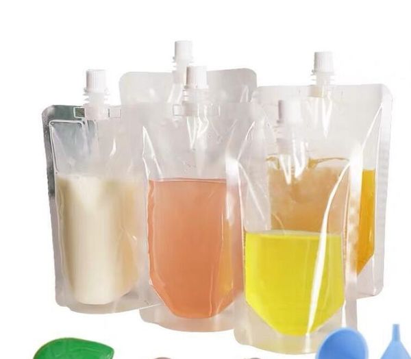 17OZ 500ml Stand-up Plastik İçecek Ambalaj Çantası İçecek Sıvı Suyu Sütü Kahve 200-500ml