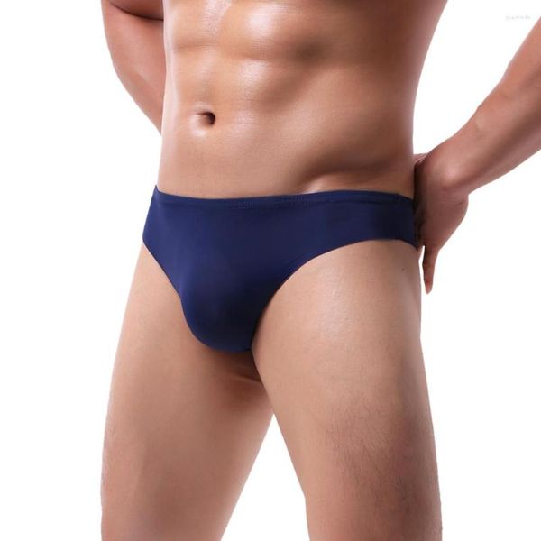 Cuecas Ice Slik Pouch Cuecas Cuecas Masculinas Sexy Cuecas Calcinhas Sem Costura Tangas Sólidas Esportivas Gay Slip Homme 4xl