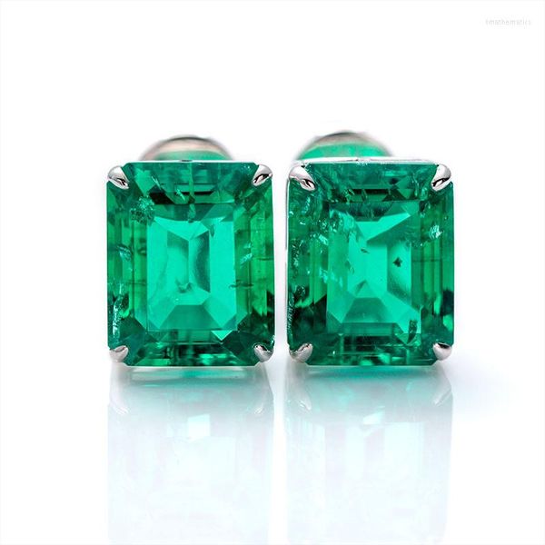 Gevşek değerli taşlar 925 Gümüş Küpe Takı Laboratuvarı Emerald Süslü Kadınlar Moissanite Fabrika Çember Oluşturdu