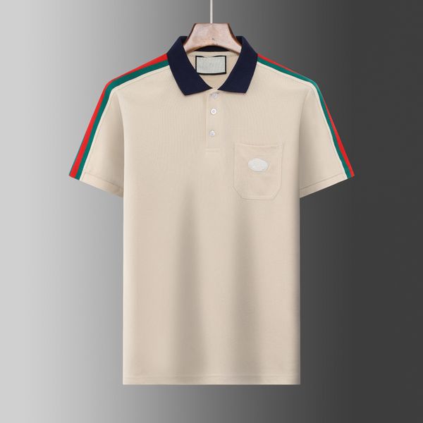 Moda İtalya tasarımcısı yaz polo gömlek kısa kollu erkek polo t gömlek gevşek katı hip hop rahat iş sporları yüksek cadde erkek polos gömlek
