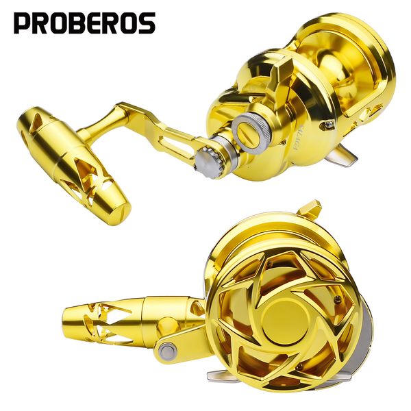 Mulinelli da baitcasting PROBEROS Jigging Sinistra Mano destra Pesca a traina in acqua di mare Alluminio Lavorato a CNC Pesca cava 5.7 1 Alta velocità 230614