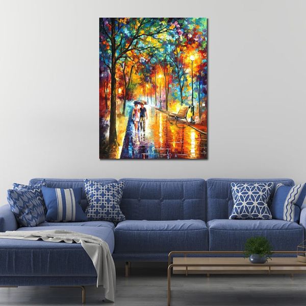 City Life Landscape Canvas Art Inside The Dream Dipinto Kinfe dipinto a mano per hotel Wall Modern