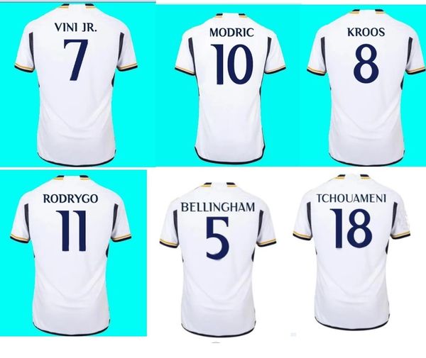 Camisas de futebol de qualidade tailandesa 23-24 Camisas personalizadas 5 Bellingham 9 Benzema RODRYGO 21 8 KROOS ALABA 4 27 rodrygo CAMAVINGA 12 Brahim 21 VINI JR. 7 atacado