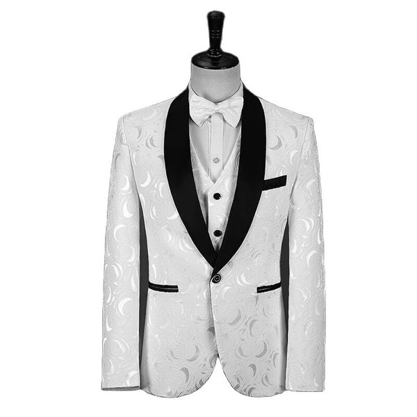 Gerçek fotoğraf şal yaka damat smokin en iyi adam iş busiyensleri paisley damat düğün takım elbise bride damat balo elbisesi özelleştirme k: 928