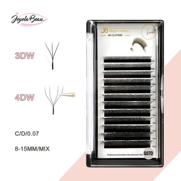 Make-up-Tools JB 3D 4D W-förmige Wimpern Wimpernverlängerungen Großhandel vorgefertigtes Volumen 12 Reihen Faux Cils Natural Soft Lash Supply 230614