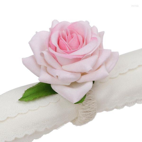 Dekorative Blumen Simulierte Blume Seil Serviettenhalter Hochzeit Tischdekoration Verschiedene Farben Rose Schnalle Romantische El Decor Requisiten