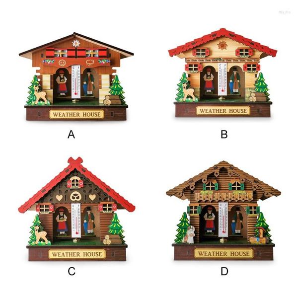 Figurine decorative Casa delle bambole in legno fissata al muro Accessori in miniatura Costruzione Stazioni meteorologiche Giocattolo Kit di mobili per artigianato fai-da-te