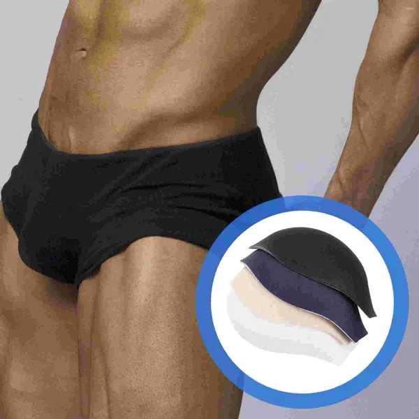 4 peças cuecas masculinas cueca ampliadora cueca preta roupa de banho para aumento de protuberância almofadas brancas esponjosas masculinas