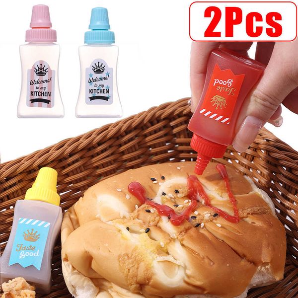 Nuovo 2 Pz/set Condimento Spremere Bottiglie Mini Insalata Salsa di Pomodoro Contenitore Bottiglia Portatile Condimento Dispenser Gadget Da Cucina Strumenti