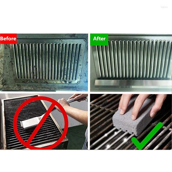 Araçlar 1/2pcs Barbekü Izgara Temizlik Tuğla Blok Barbekü Taş Rafları Lekeler Gres Temizleyici Mutfak Dekorasyon Gadgets