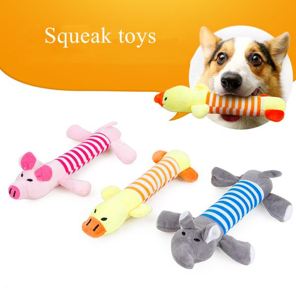 Sevimli çizgi film hayvan köpek oyuncakları gıcırtılı ses evcil hayvan oyuncak ördek fil domuz şekli küçük orta köpek peluş çiğneme molar interaktif oyuncak
