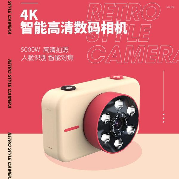 Camcorders 2,4 -дюймовый экран 4K HD Двойной линз детская камера детская камера день рождения подарки Cartoon City Digital