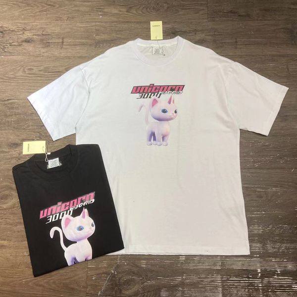 La versione corretta della nuova tendenza estiva Vitemun Unicorn Cat Print T-shirt a maniche corte da uomo e da donna