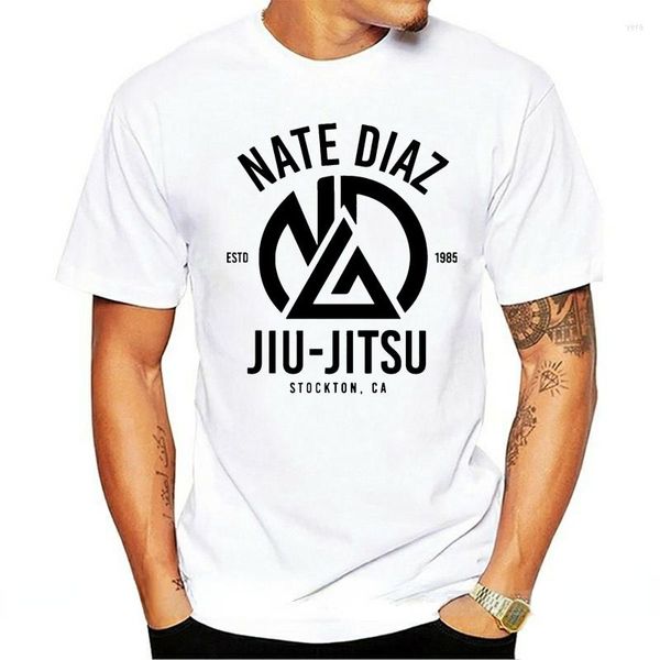 Erkekler tişörtleri nate diaz jiu jitsu mm a logo t-shirt modal moda tee erkekler kadınlar kısa-sleev nefes alabilen grafik üstler ropa hombre