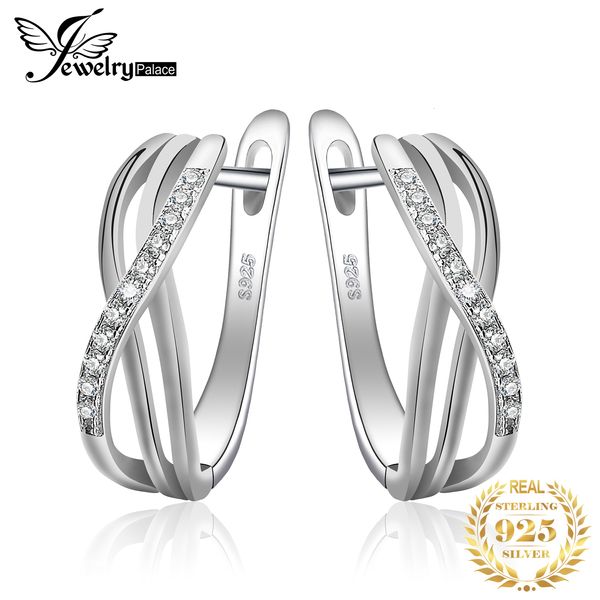 Ohrmanschette JewelryPalace Infinity Love Knot 5A CZ 925 Sterling Silber Clip Huggie Fashion Ohrringe für Frauen Gelbgold Roségold vergoldet 230614