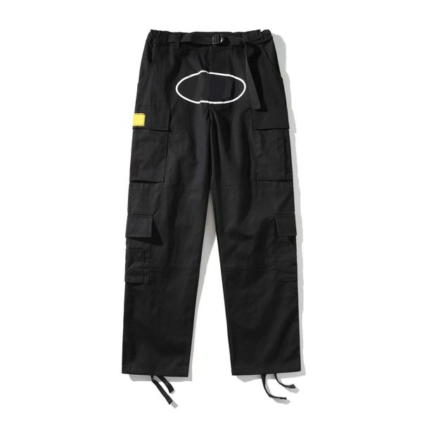 Pantaloni da uomo Cargo Uomo Streetwear Hip Hop Pantaloni casual stampati Pantaloni militari retrò multi-tasche Salopette dritta allentata Bottone Fly Coppia pantaloni da allenamento gamba drittaP