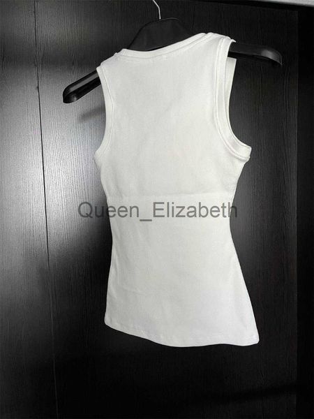 Womens TShirt Womens Tops T Shirts Knits Tees Regular Cropped Tank Top Cotton Jersey Tanks Ricamato Cottonblend Anagram Pantaloncini Designer Suit Sportwe J230615