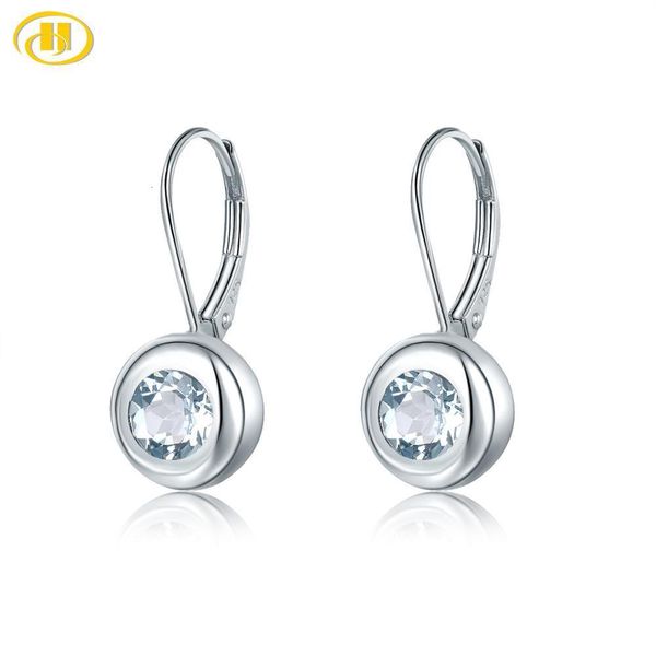 Ear Cuff Hutang Natural Aquamarine Clipe Brincos Femininos Sólido Prata Esterlina 925 Azul Pedra Preciosa Fina e Elegante Jóias de Noiva Chegada 230614