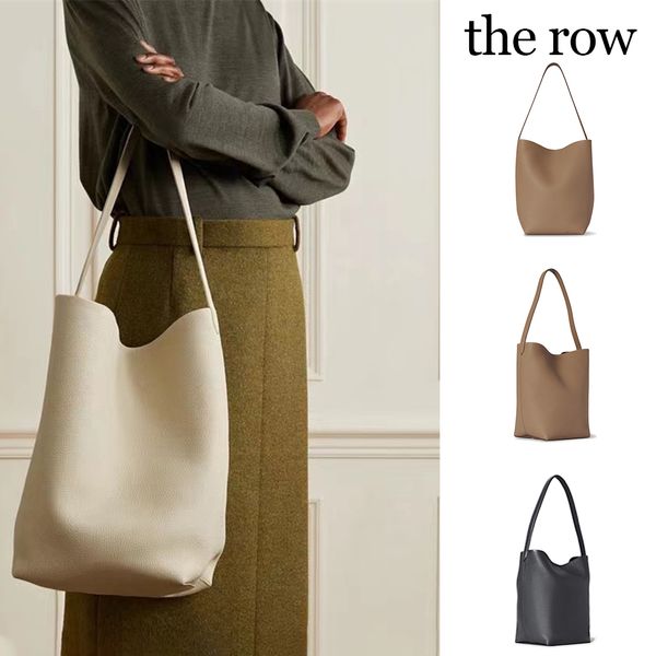 Womens 3Size the row Park tote Bag Borse a secchiello con tracolla di design di lusso Borsa grande da spiaggia estiva Borse con manico superiore Borsa da uomo in vera pelle con pochette a tracolla