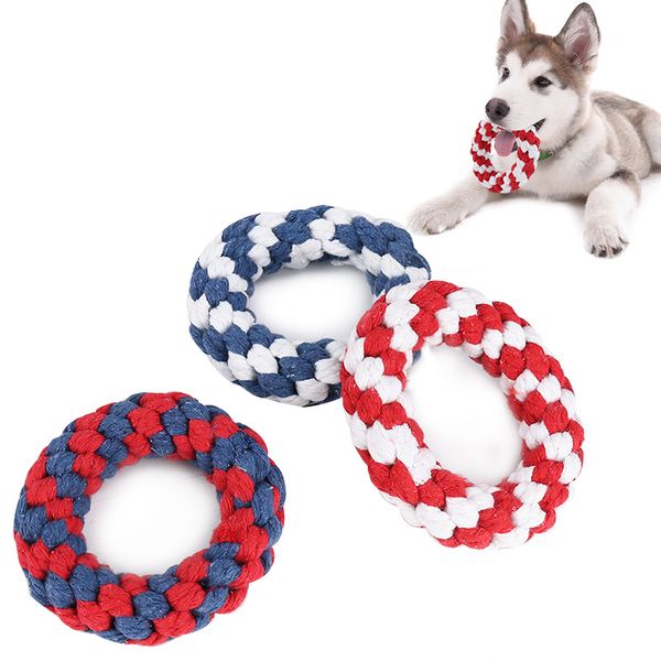 Brinquedos para animais de estimação Anéis de corda de algodão resistentes a mordidas Brinquedos para cães médios, grandes e grandes Brinquedos molares Brinquedos para mastigar Acessórios para animais de estimação