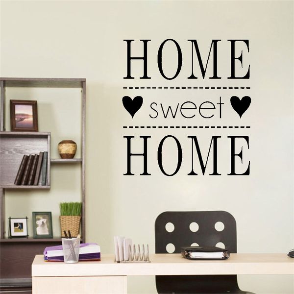 Sweet Home Vinyl-Wandaufkleber, Familienzitate, Dekor für Wohnzimmer, Schlafzimmer, Dekoration, abnehmbarer Aufkleber, Tapete