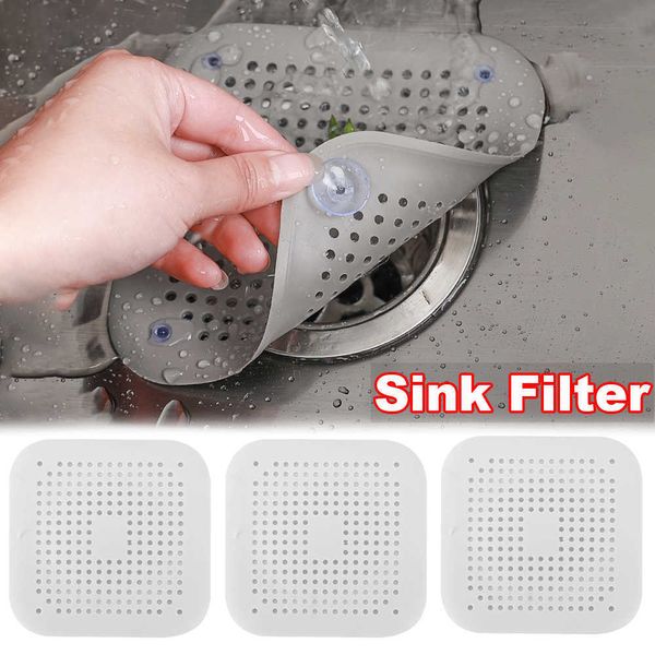 New Hair Sink Filter Silicone Anti-blocking Kitchen Sink Drain Filter Scarico a pavimento Scarico doccia Coperture Accessori per il bagno domestico