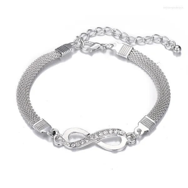 Charm Armbänder Infinity Strass Armband Herren Damen Schmuck 8 Zahlen Anhänger Blange Paar für Liebhaber Freund Frauen Geschenke