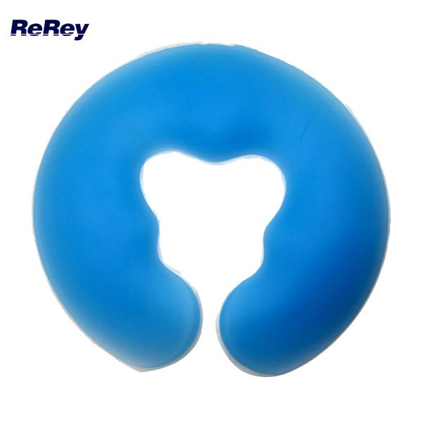 Almofada de massagem para pescoço em forma de U almofada de silicone de tamanho grande para massagem corporal cuidados de saúde cama de beleza confortável grande almofada de gel de sílica com orifício para descanso facial 230614