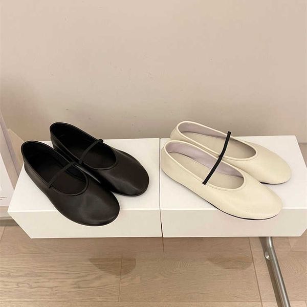 Le scarpe a schiera di pelle di pelle di pelle di pecora di alta qualità top di alta qualità in bocca poco profonda scarpe da donna flat flat flat france