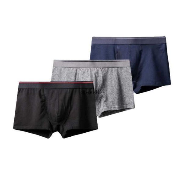 Einfarbige Herrenunterwäsche aus reiner Baumwolle, elastische Sport-Boxerhose, Plattfüße für Herren, rot, sexy U-konvexer Hosenkopfunterwäsche