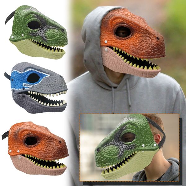 Partymasken Partymaske Halloween Karneval Geschenk Velociraptor Maske T-Rex Dinosaurier Maske Tier Cosplay Kostüme Maske Requisiten für Kinder 230614