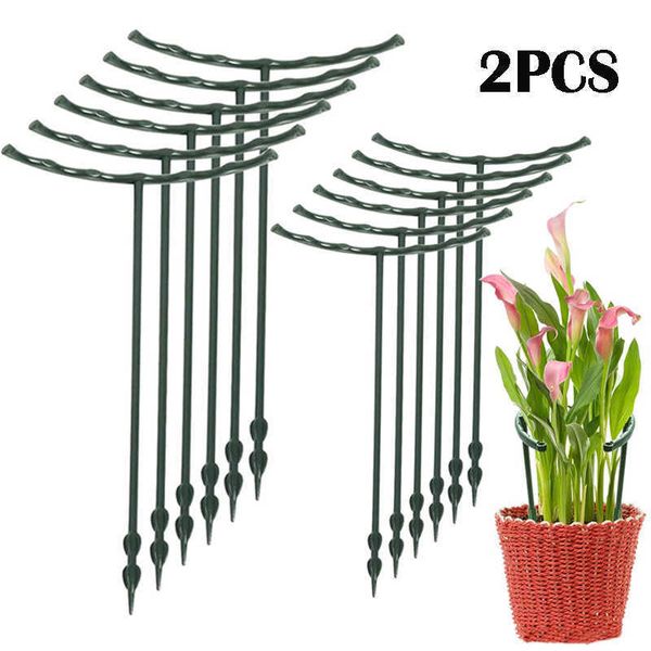 Novo 2 PCS Gaiolas de Suporte de Plantas Semicírculo em forma de T Suporte de Planta de Plástico Flor Treliça Treliça Suprimentos para Jardim