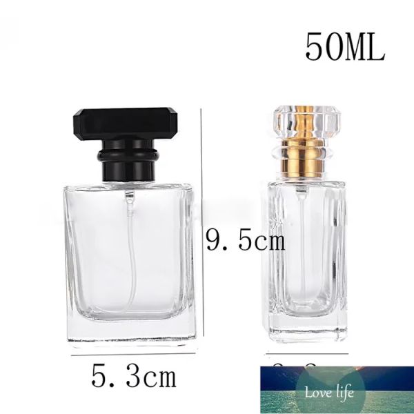 Üst Kristal Seyahat Cam Parfüm Şişeleri 50ml Doldurulabilir Boş Sprey Şişeler Pompa Püskürtücü Atomizer 100 PCS ÜCRETSİZ DHL