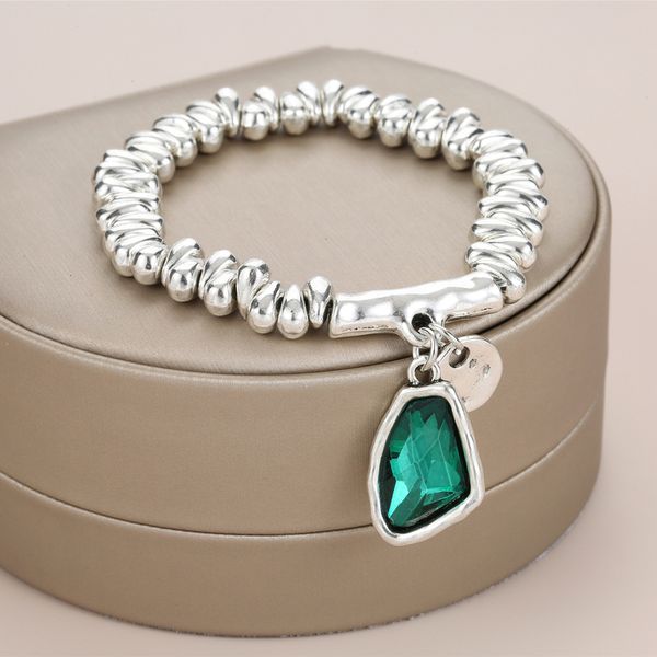 Kette Anslow Großhandel Modeschmuck Antike versilberte Kristall verstellbare Größe Frauen Armband Freunde Valentinstag Geschenk 230615