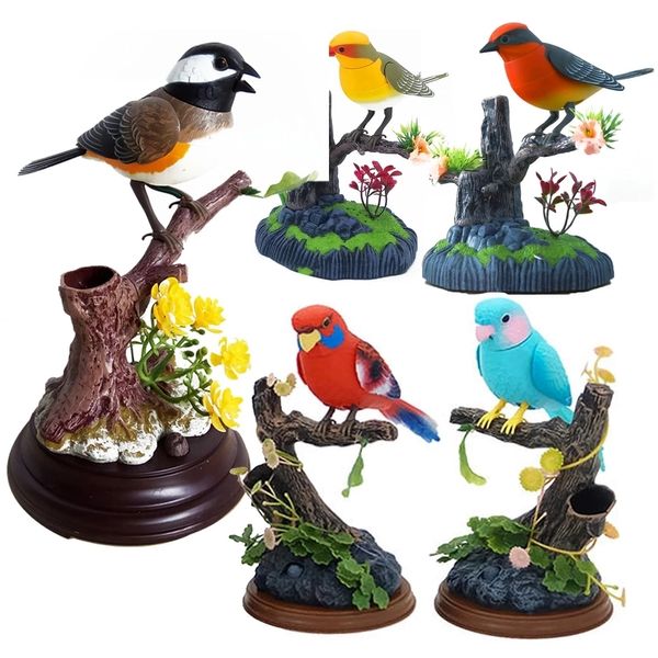 ElectricRC Animals Electric Birds Voice Control Couples Parrots Toy Musical Magpie Talking Birds Electronic Pet Bird Model Christmas Gift 230614
